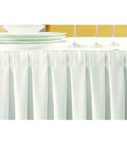 Skirting Excellent 520 x 73 cm zwart tafelrok / kelderplooi voor de