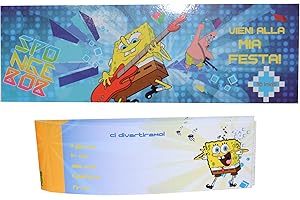 SPONGEBOB SQUAREPANTS Spongebob rock inviti assegno per party Vieni alla mia festa
