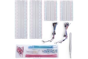 AYPZUKE Breadboard jumper Wire Kabel steckplatine Set 2 Pcs 830 + 2 Pcs 400 Steckplatine +130 Pcs Jumper Kabel Flexible +280 Pcs Jumper Wires Set (2-125mm)+1Pcs Pinzette