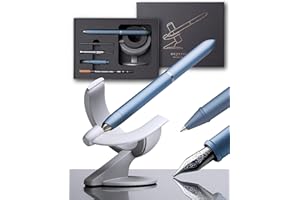 novium Hoverpen 3.0 Future Edition – Stylo 2-en-1 Plume et Roller de luxe homme - Design high tech unique inspiré de l'espace, rotation libre (version 2-en-1 - Mist Blue)