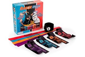Fat Brain Toys Ribbon Ninja - Active Game for 4 Players, Ages 8-12 - Includes 8 Wristbands, 12 Ribbons, 4 Headbands