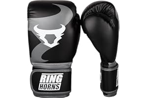 Ringhorns Charger Gants de Boxe Mixte Adulte, Noir, 12oz