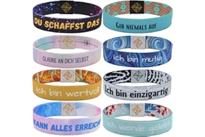 brands2love juma - glaubensband | Gib niemals auf - Größe M & L (17 & 19 cm) | Freundschafts-, Energie- & Motivations-Armbänder, Aus Stoff, Inspirierende Glücksbringer für Kinder, Damen, Herren
