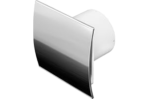 MKK Wentylator łazienkowy ze stali nierdzewnej Ø 100 mm z zaworem zwrotnym WEI i czujnikiem wilgotności / higrostat z timerem / regulacją biegu wentylator sufitowy, przedni wentylator ścienny, wentylator