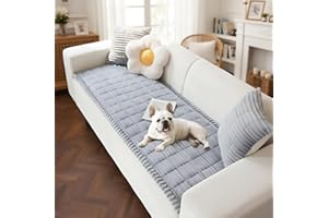 LiveGo Pokrowce na kanapę dla zwierząt domowych, ochraniacz na kanapę dla psów, ogród, szykowny, bawełniany pokrowiec na kanapę, mata dla zwierząt domowych, narzuta na kanapę, mata tatami (jasnoszary,