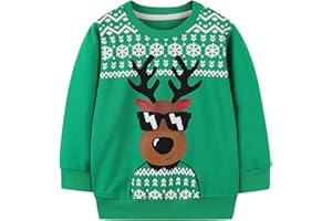 Smazero Boys Christmas Jumper Sweatshirt Kids Cotton Santa Claus Reindeer Xmas Pullover Tops for Children 2-9 Years Clothes