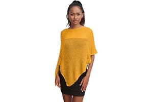 creazioni unique Poncho Bolardo de Mujer Elegante de Ceremonia o Noche - Poncho Mujer Verano y Primavera de Red de Viscosa Térmica con Esencia de Flor de Cerezo