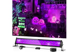 NATPOW Lumiere Noire UV 36W, 395-400nm Lampe UV Puissant, IP65 Etanche LED UV avec Prise et 1.5M Câble, Projecteur UV pour Halloween Fête Peinture Corporelle Maquillage Fluo
