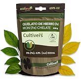 CULTIVERS Organic Iron Chelate 500g | Soluble Fertilizer with Iron Fe-EDDHA 6% (ortho-ortho 4.8%) for Plants and Crops in Soi