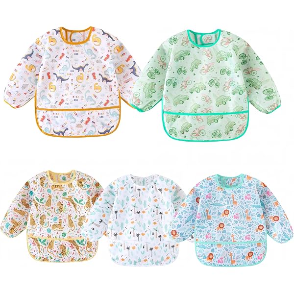 Petit Béguin Bavoir Tablier à Manches Longues Bloom - Protection Anti-Taches Bébé