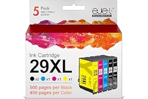 ‎EJET ejet 5er-Pack 29XL Druckerpatronen für Epson 29 XL 29XL Multipack Patronen für Expression Home XP-235 XP-245 XP-255 XP-332 XP-335 XP-342 XP-352 XP-345 XP-432 XP-435 XP-442 XP-445