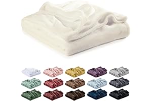 ‎LAVEA Lavea® Mikrofaser Kuscheldecke flauschig und weich, warme Fleecedecke für Sofa und Bett, Pflegeleichte Decke, atmungsaktiv und hautfreundlich, Wolldecke, Sofadecke Wohnzimmer, Creme, 150x200 cm