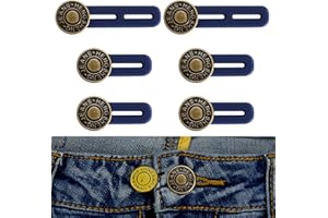 LJHOME 6 Pcs Button Extender for Trousers,Pants Waist Extender Adjustable, Extended Jeans Waistband Button Extender Set, Elastic Collar Extenders for Jeans Skirts Trousers