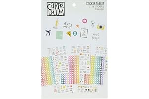 SIMPLE STORIES Carpe Diem terminarz A5, naklejki, kalendarz na tablet, 1138 sztuk