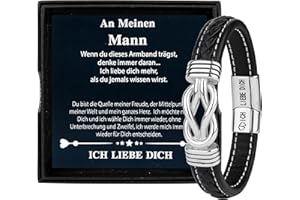 Merclix Ich Liebe Dich Geschenke für Männer/Papa/Opa Geschenk lederarmband Herren Geschenk papa/Ehemann Weihnachten/Valentinstag/Vatertagsgeschenke