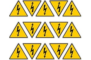 pubblimania Danger électrique Autocollants triangulaires avec impression pour l'extérieur/l'intérieur. Impression extérieure - durabilité intérieure 15pz (5,3 x 5 cm)