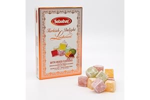 GÜDSTUF Sebahat Turkish Delight Lokum in Gift Box (Mixed Flavours, 200g) 12 Pieces