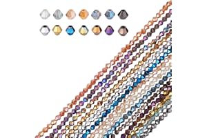 AHANDMAKER 1400 Uds Cuentas de Cristal Facetadas Chapadas En Arcoíris de 4 mm con Orificio de 1 mm para Pulsera, Collar, Fabricación de Joyas, 14 Colores