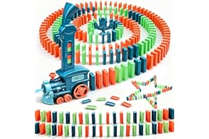 GENERIC Domino Train Toys for 3 Year Old Boy Gifts, Automatic Domino Laying Electric Train with 180Pcs Domino Blocks, Kids Building and Stacking Train Dominoes Game Toys for 3 4 5 Year Old Boys Gifts (A)