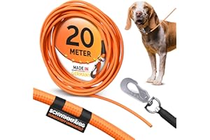 THEMAHUND 20m Schleppleine | Schwimmfähige Trainingsleine für Hunde | leicht und gut sichtbar in orange | rund | 6mm dick | Hohe Zugkraft | Für Spiel, Sport und Hundetraining | Flexibel | 3-50m wählbar