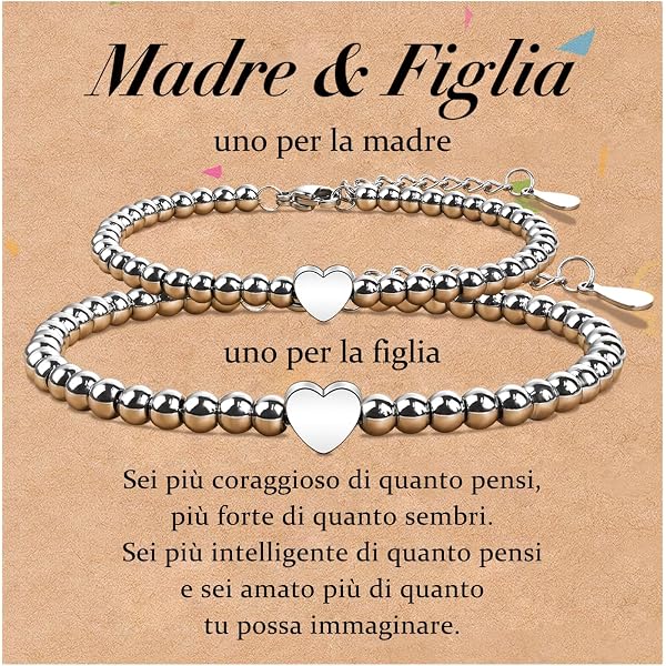 Bracciali Rotondi Mamma E Figlia "I Love You" In 100 Lingue