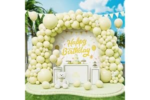 ROXISTAR Globos Amarillos Pastel, 143 Piezas Diferente Tamaño Arco Guirnalda de Globos Látex Amarillo Claro Bebé Pastel para Niñas Mujeres Fiesta de Cumpleaños Baby Shower Boda Aniversario Bautizo San Valentín