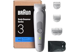 Braun Rasoio Elettrico Corpo Uomo Series 3, +6 Strumenti Di Rasatura, Con Tecnologia SkinGuard, 80 Min Di Utilizzo, Impermeabile, Rasoio Parti Intime Uomo, BG3575, Grigio