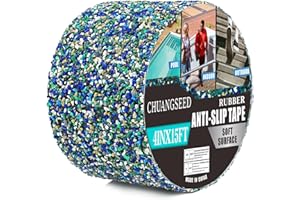 CHUANGSEED Heavy Duty Anti-Slip Tape Blue 4" x 15ft Multi-Purpose Heavy Duty, Outdoor/Indoor Waterproof, Safety Anti-Slip Tape for Stair Tread Traction,Trail,Bathroom,Blue (10cm x 4.5m)
