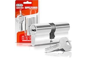 GERCAR - Cilindro de perfil para cerradura de puerta, 30/30, doble cilindro, incluye 5 llaves. Individual. Longitud: 60 mm, A: 30, B: 30, 1 unidad