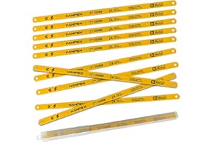 Hanpex Hacksaw Replacement Blades (10 Pack) High Speed 24 TPI - 12" Length Hack Saw Blade - Bi-Metal HSS Cutting Blades