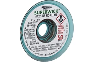MG Chemicals 425-NS Trenza para desoldar Super Wick sin limpieza, 0.075 "de ancho x 5 'de largo