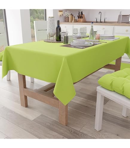 ABAKUHAUS Tovaglia Rettangolare 140x200 Cm - Fogliame Vintage Verde - Impermeabile E Antimacchia - Perfetta Per Pranzi E Cene