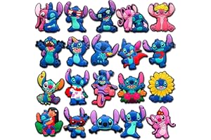 ZEPHYRHOME 20 Pièces stitch Charmes de Chaussure，PVC Charm Chaussures，DIY Cartoon Anime Charmes de Chaussure，Chaussures Décoration, Pins Chaussures，Cadeaux d'accessoires de chaussures pour filles et garçons
