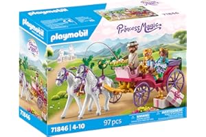 PLAYMOBIL | Princess Magic | Passeggiata in carrozza reale con principessa e principe | Giocattolo della principessa | Giocattolo da favola per bambini dai 4 anni in su | 71846