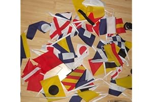 AZ FLAG Guirnalda 13 Metros 40 Banderas del CÓDIGO Internacional DE SEÑALES Nautico 21x15cm - Bandera NAUTISMO 15 x 21 cm - banderines