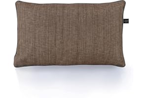LILENO HOME Funda de cojín para exteriores 30 x 50 cm color marrón + gris Keder Juego de 2 fundas de almohada [sin relleno] Funda de almohada impermeable con cremallera Funda de almohada para salón