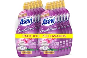 ASEV6 Asevi Suavizante para Ropa Sensations Zen - Suavizante Concentrado para Lavadora con Fragancia Relajante y Calmante - Esencias Naturales - Suavidad Duradera para Todo Tipo de Tejidos - 10x60 Lavados