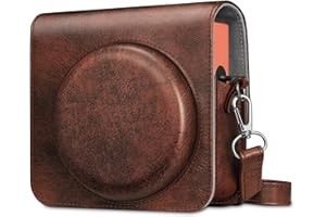 FINTIE Custodia per Fujifilm Instax Fotocamera Istantanea SQ40 / SQ1 - Protettiva Case Borsa in Similpelle con Tracolla Regolabile, Marrone