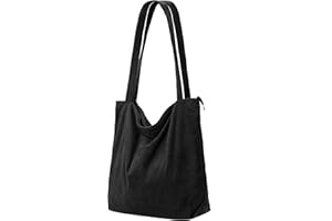 Tote Bag Damen Shopper Cord Tasche Groß Beuteltasche Schultertasche Mit ReißVerschluss,Stoff Umhängetasche Handtasche Für Schule Arbeit Büro Reisen Einkaufen Alltag,Geschenk für Damen
