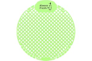 Alwees Fresh Slope 10 Urinal Mats - Bathroom Freshener Urinal Screen - Extra Powerful Double-Sided Bristles - Anti-Splash, Clog-Proof, Odour-Neutralising - 10-PCK Urinal Cakes, Last 30 Days, Kiwi
