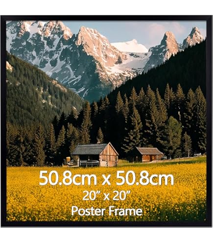 Americanflat 50x60 cm Fotolijst - Te gebruiken als 40x50 cm Fotolijst met Passe-partout of 50x60 cm Lijst zonder Passe-partout - Streamline Collectie - Dunne Rand Lijst met Schokbestendig Glas - Zwart