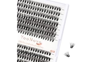 YOONOYA pestañas pelo a pelo DIY de 280 pestañas postizas individuales en diferentes longitudes 9-15mm y 30-40D, facilitan la obtención de extensiones de pestañas(30+40D-9-15mm-mix)