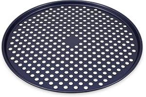Zyliss E980204 Plaque à Pizza Rond Antiadhésive | 36cm | Acier Carbone | Bleu Foncé | Plaque à Pizza Surgelée Durable Pour Four Grille de Cuisson | Passe au Lave-Vaisselle | Garantie de 5 ans