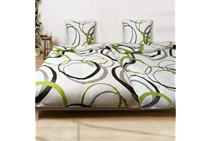 Beautissu Set di 2 Copripiumino 155x220 Nina - Federa Cuscino 80x80 - Biancheria da Letto Singolo, in 100% cotone, dotato di cerniera