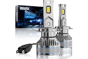 BEAMFLY Ampoules LED H7, 24000LM Feux de Route / Feux de Croisement 12V 110W Haute Puissance, 6500K Blanc IP68 Feux de Brouillard étanches, Lot de 2