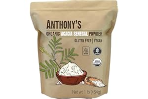 Anthony's Organic Acacia Senegal Powder, 1lb, Batch Tested Gluten Free, Non GMO, Soluble Fiber, Prebiotic