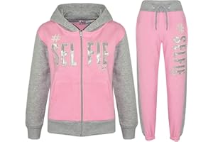 A2Z 4 Kids Kinder Jungen Mädchen Trainingsanzug Designer A2Z #Selfie Mit Kapuzen Reißverschluss Top Bottom Jogging Anzug Jacke & Hosen Workout Running Sport Jogger Neu Alter 5-13 Jahre