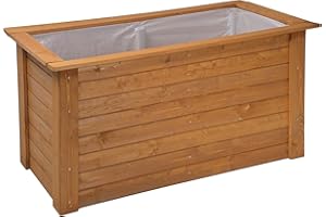 GASPO - Fioriera rialzata Gmünd, in legno massiccio, impregnata, color miele, 146 x 74 x 74 cm, facile da montare