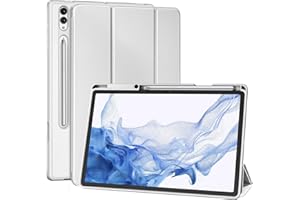 TXWLLIU Funda para Samsung Galaxy Tab S8 Plus 2022/S7 FE 2021/S7 Plus 2020 de 12,4 Pulgadas con Soporte para S Pen, Funda Protectora Delgada y Ligera de Tres Pliegues, Gris