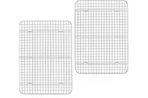 Herogo Grande griglia di raffreddamento in acciaio inox, set da 2 pezzi, 39 x 28 x 2 cm, per grandi teglie da forno, griglia rettangolare per torte, biscotti, carne, pizza, durevole e lavabile in